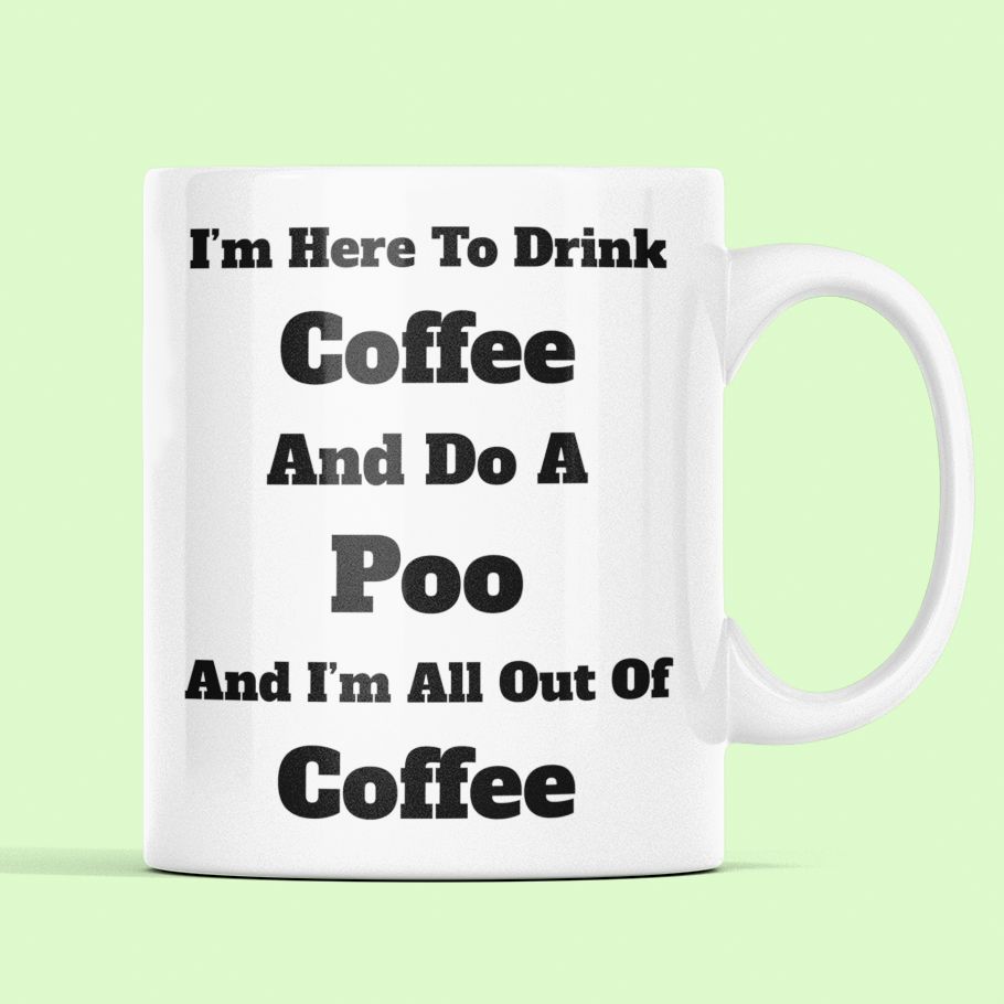 Funny Coffee Mug – Toilet Humour Joke Cup – Novelty Gift for Coffee Lovers