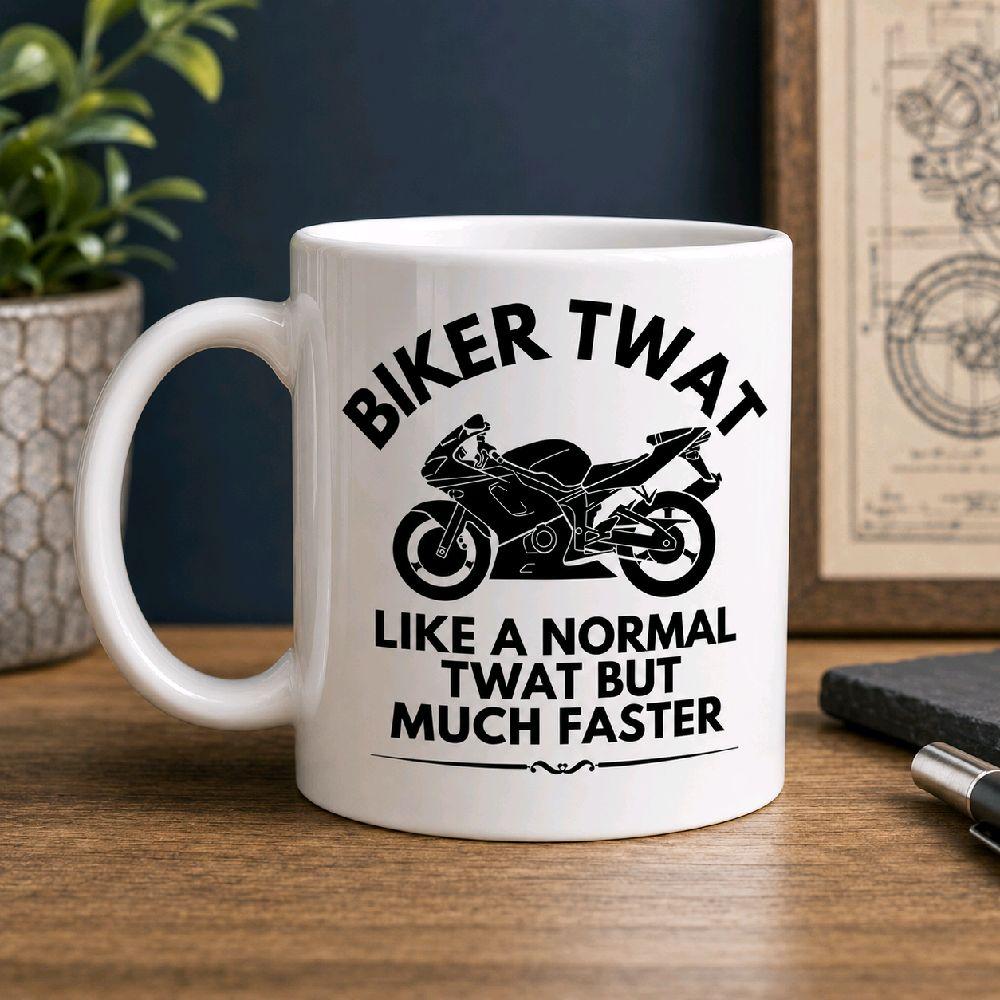 Funny Biker Mug | Biker Twat Mug | Motorcycle Coffee Mug | Motorbike Gift for Him | Funny Motorcycle Mug | Rider Gift | Biker