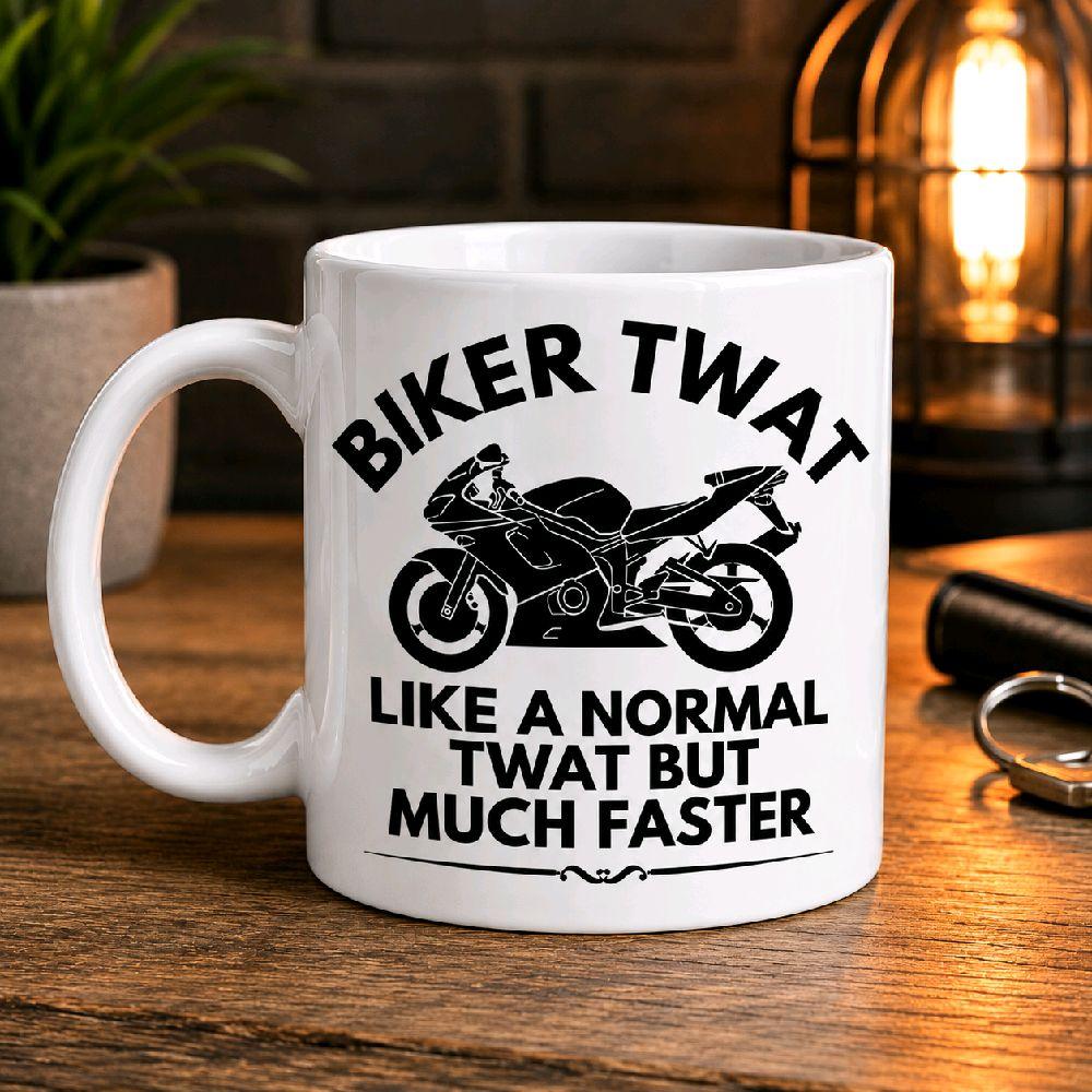 Funny Biker Mug | Biker Twat Mug | Motorcycle Coffee Mug | Motorbike Gift for Him | Funny Motorcycle Mug | Rider Gift | Biker