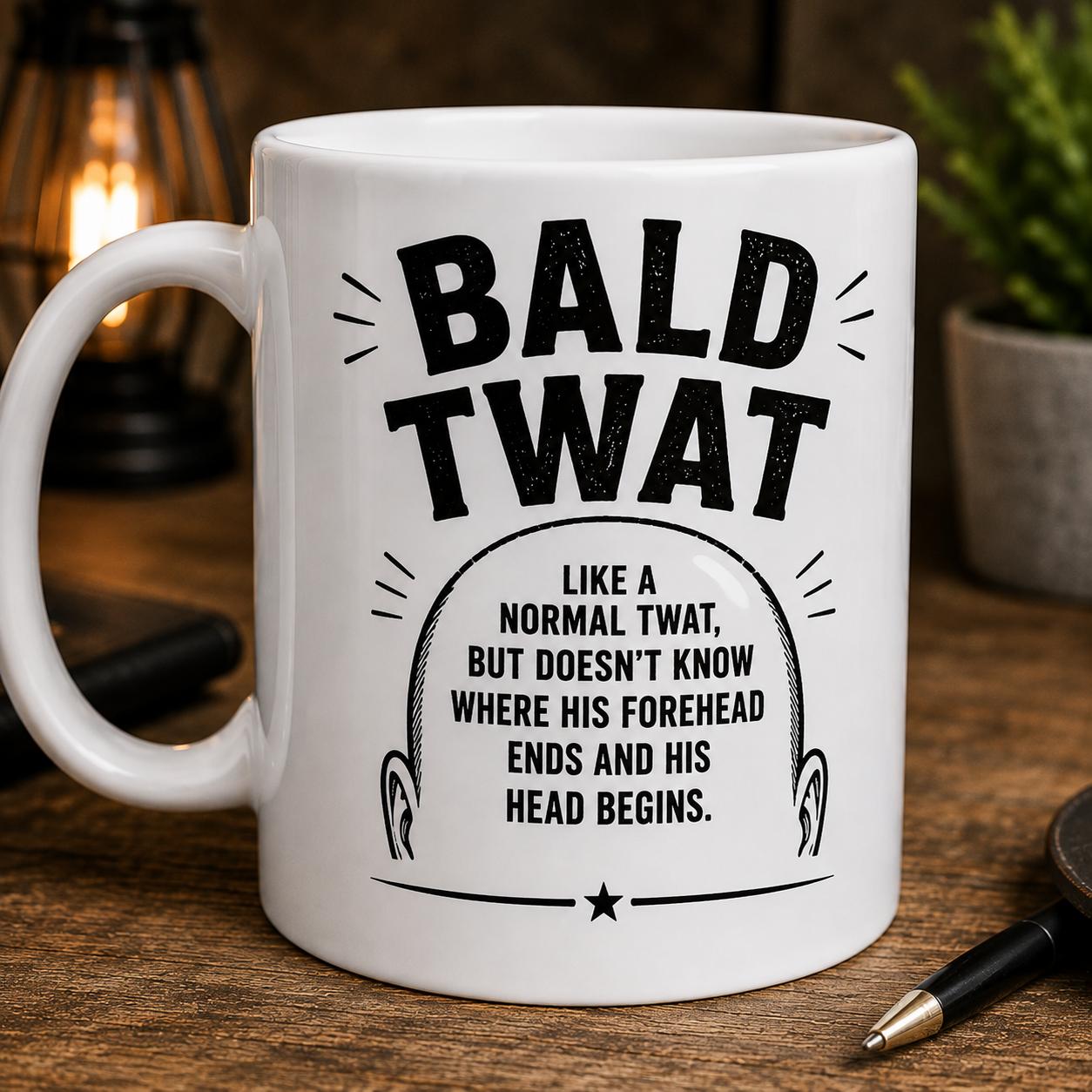Funny Bald Mug Gift for Men 11oz Ceramic Coffee Mug Novelty Present