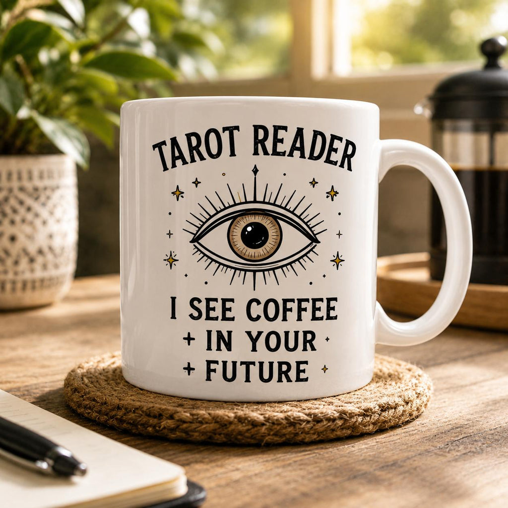 Tarot Reader Mug – I See Coffee In Your Future – Funny Tarot Gift – Witchy Spiritual Coffee Mug – Mystic Gift for Women