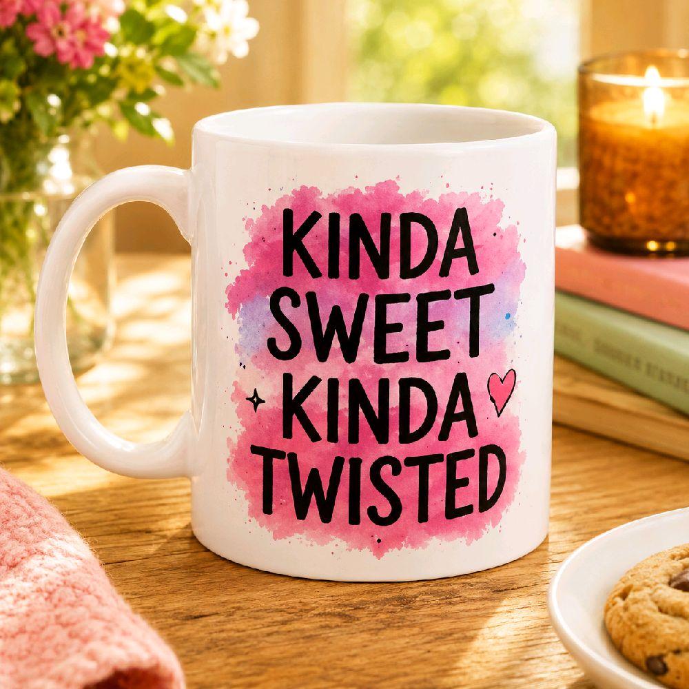Kinda Sweet Kinda Twisted Mug - 11oz Ceramic Coffee Mug - Funny Gift for Her - Perfect for Coffee Lovers - Unique Design