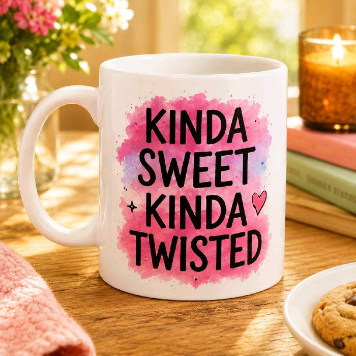 Kinda Sweet Kinda Twisted Mug - 11oz Ceramic Coffee Mug - Funny Gift for Her - Perfect for Coffee Lovers - Unique Design