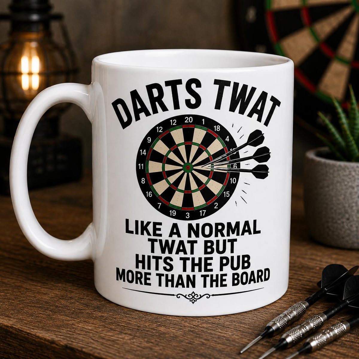 Funny Darts Mug for Men Darts Player Gift 11oz Ceramic Coffee Mug