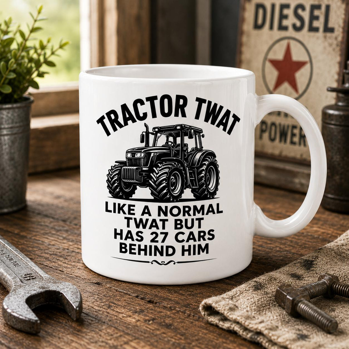 Funny Tractor Mug | Tractor Twat Coffee Mug | Farmer Gift | Farming Humour Mug | Tractor Driver Ceramic Mug | Funny Farm Gift