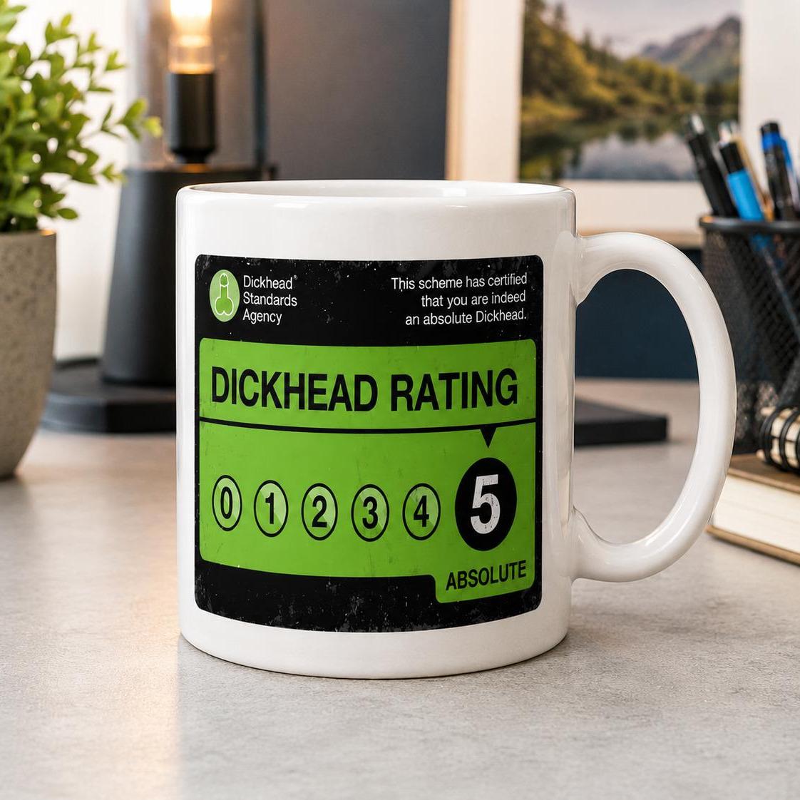 Funny 5 Star Rating Mug – Rude Adult Humour Novelty Coffee Cup – Funny Gift for Him, Dad, Husband, Boyfriend, Mate or Colleag