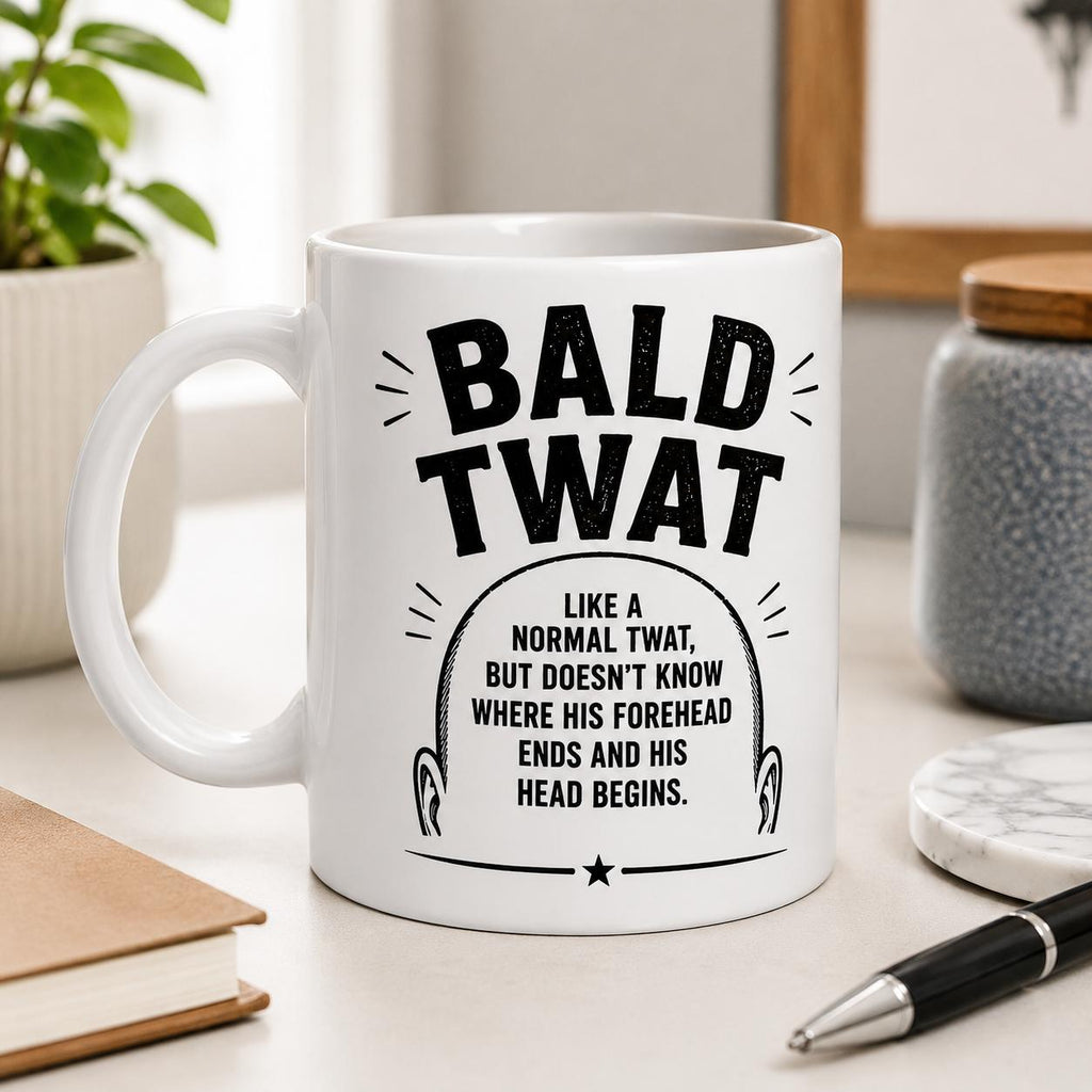 Funny Bald Mug Gift for Men 11oz Ceramic Coffee Mug Novelty Present