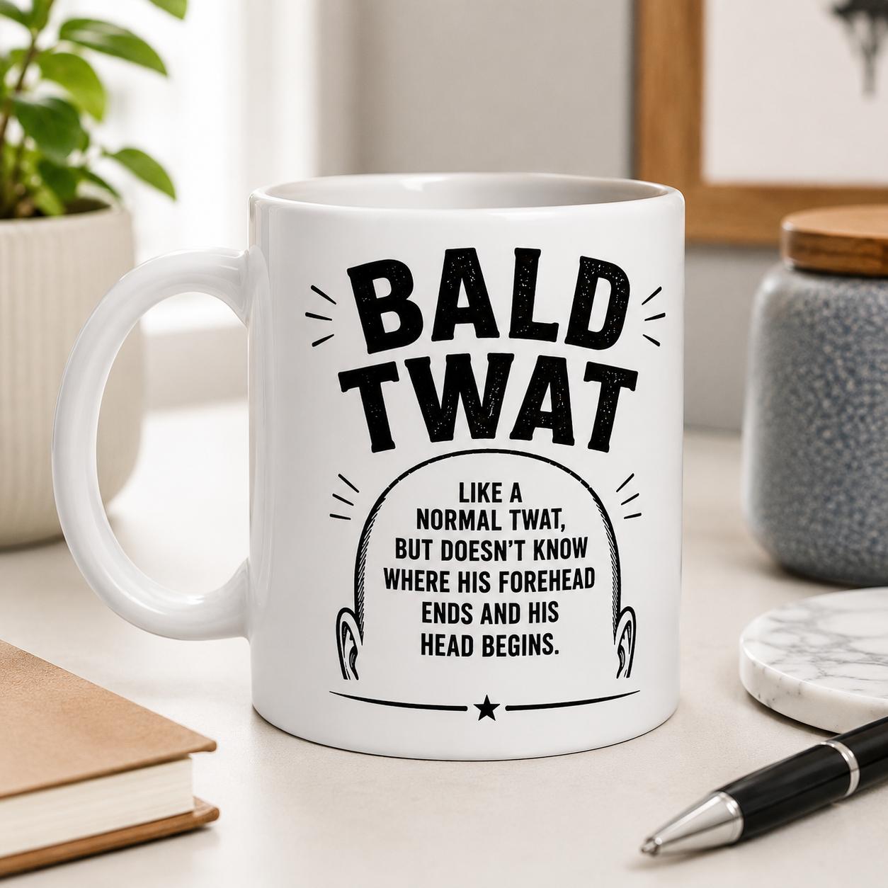 Funny Bald Mug Gift for Men 11oz Ceramic Coffee Mug Novelty Present