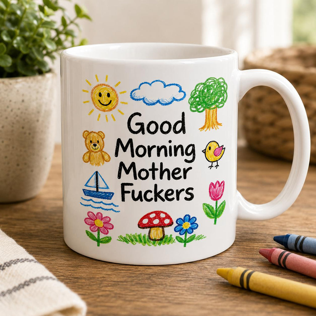 Funny Good Morning Mug – Rude Adult Humour Coffee Cup – Cheeky Novelty Gift for Mum, Dad, Friend, Colleague or Morning Coffee
