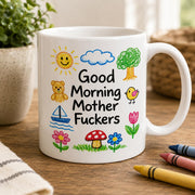 Funny Good Morning Mug – Rude Adult Humour Coffee Cup – Cheeky Novelty Gift for Mum, Dad, Friend, Colleague or Morning Coffee