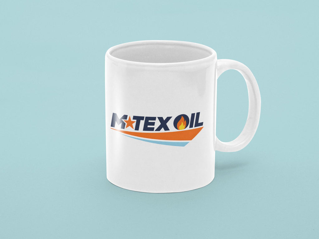 Retro Oil Company Style Mug – Vintage Industrial Logo Coffee Cup – Western Inspired Novelty Mug – 11oz Ceramic