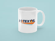 Retro Oil Company Style Mug – Vintage Industrial Logo Coffee Cup – Western Inspired Novelty Mug – 11oz Ceramic