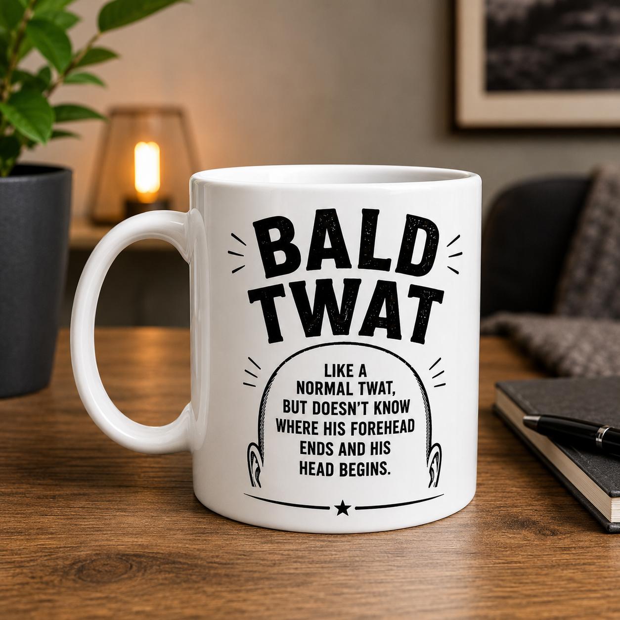 Funny Bald Mug Gift for Men 11oz Ceramic Coffee Mug Novelty Present