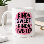 Kinda Sweet Kinda Twisted Mug - 11oz Ceramic Coffee Mug - Funny Gift for Her - Perfect for Coffee Lovers - Unique Design