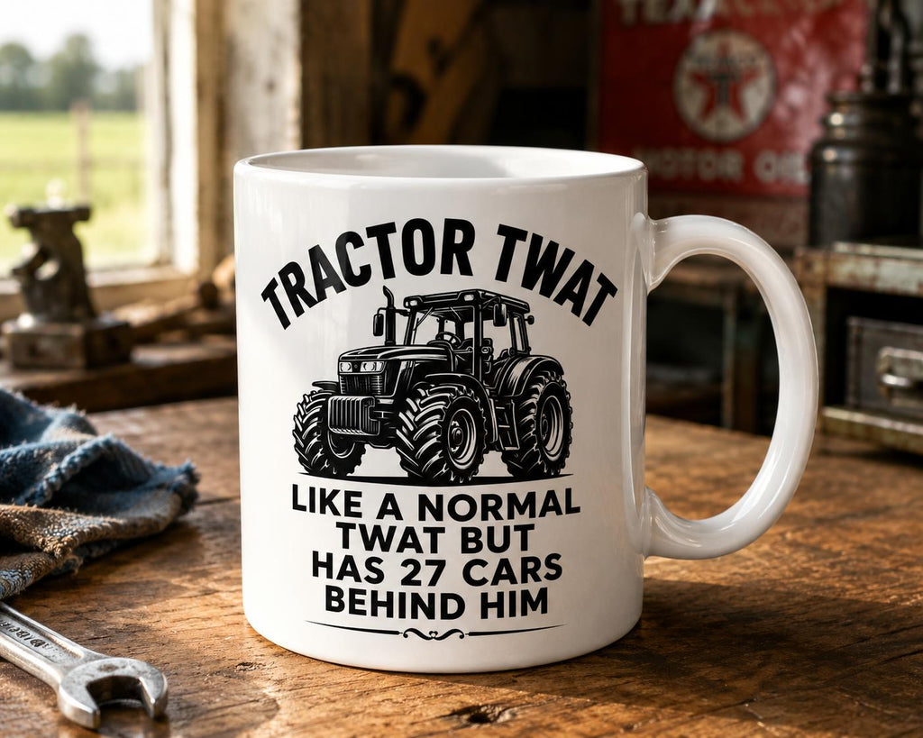 Funny Tractor Mug | Tractor Twat Coffee Mug | Farmer Gift | Farming Humour Mug | Tractor Driver Ceramic Mug | Funny Farm Gift