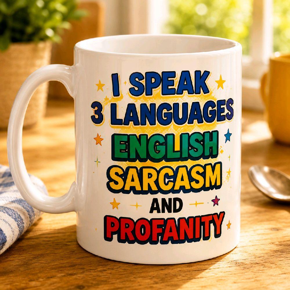 Funny Sarcasm Mug Rude Gift for Men Women 11oz Ceramic Coffee Mug with English Sarcasm and Profanity Design