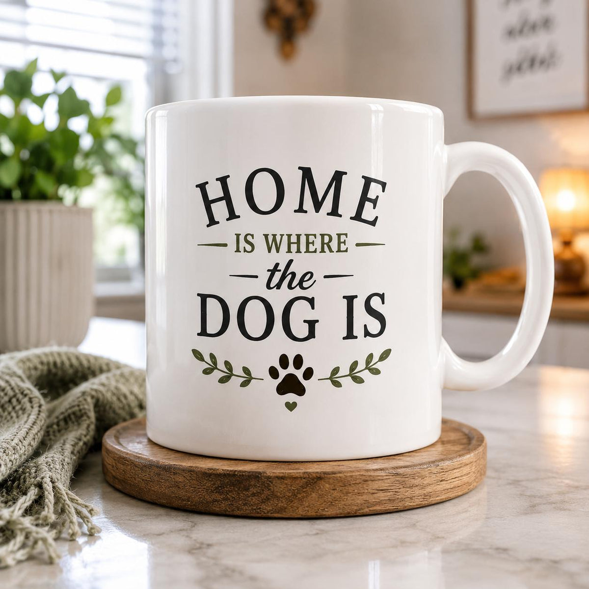 Home Is Where The Dog Is Mug | Funny Dog Lover Gift | Ceramic Coffee Mug | Gift for Dog Mum, Dog Dad, Pet Owner | 11oz Tea Cu