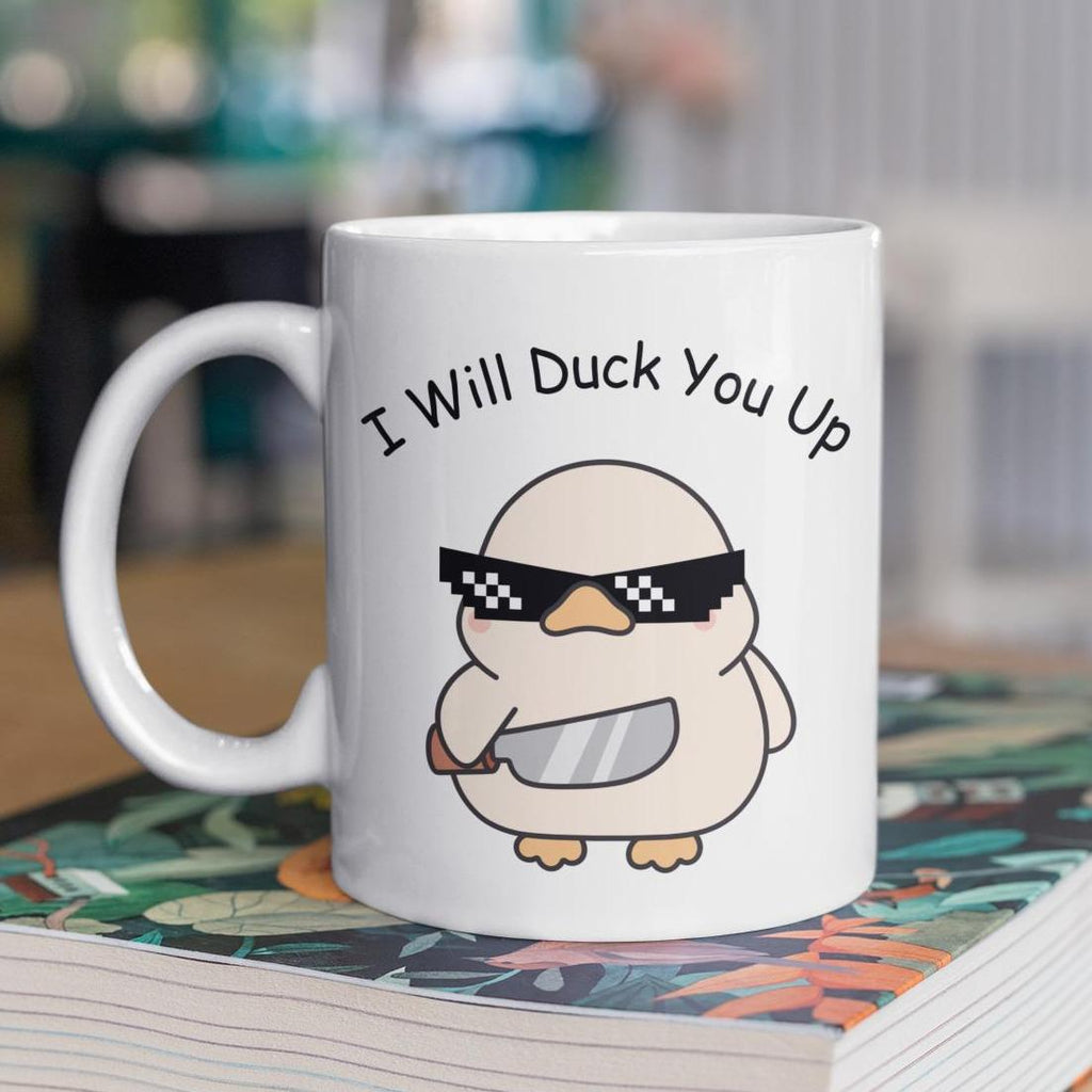 Funny Duck Mug – Cartoon Style Ceramic Coffee Cup – Novelty Gift