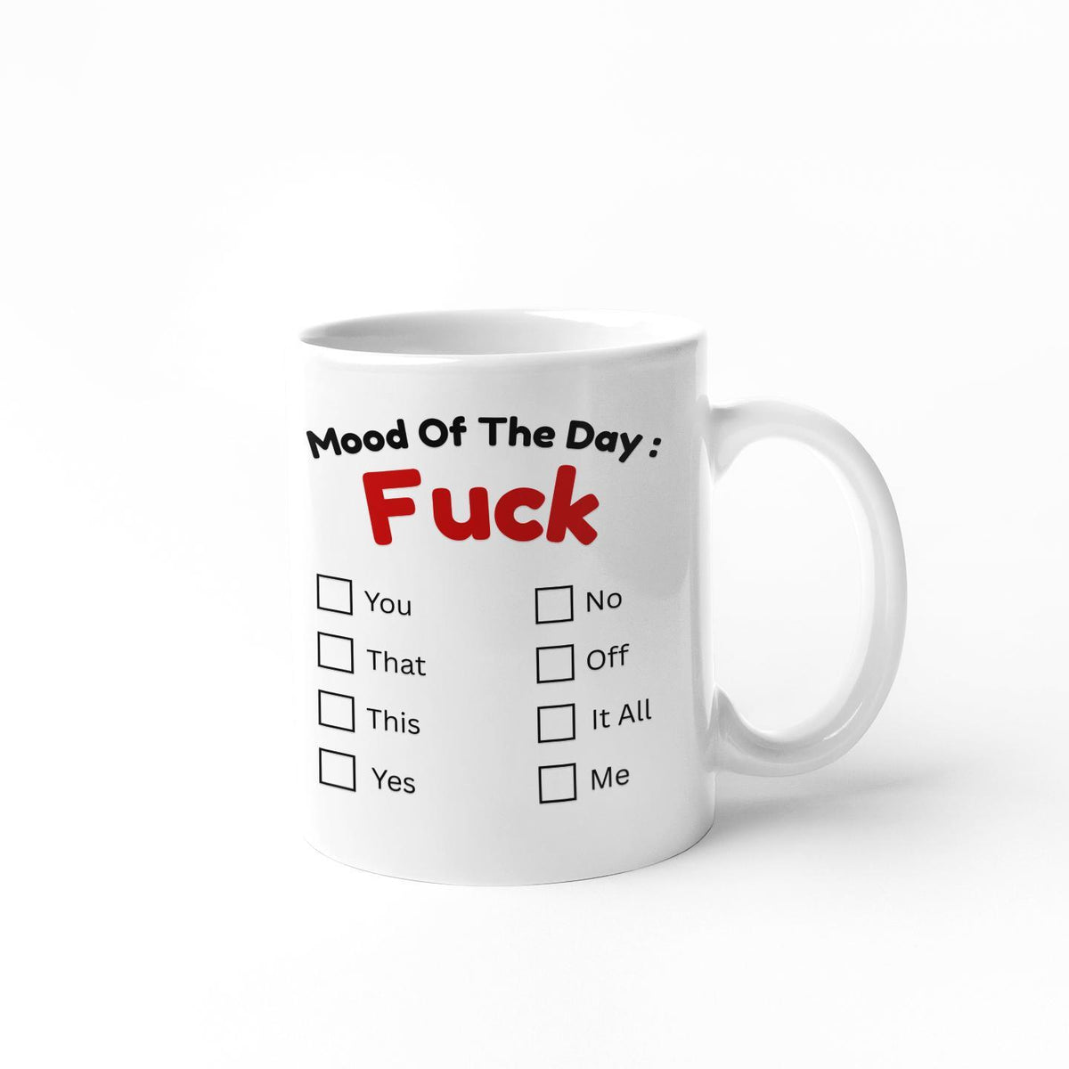 Funny Rude Mug “Mood Of The Day” | Sarcastic Coffee Mug | Office Humour Gift | Adult Novelty Cup UK