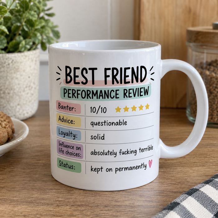 Best Friend Performance Review funny 11oz ceramic mug