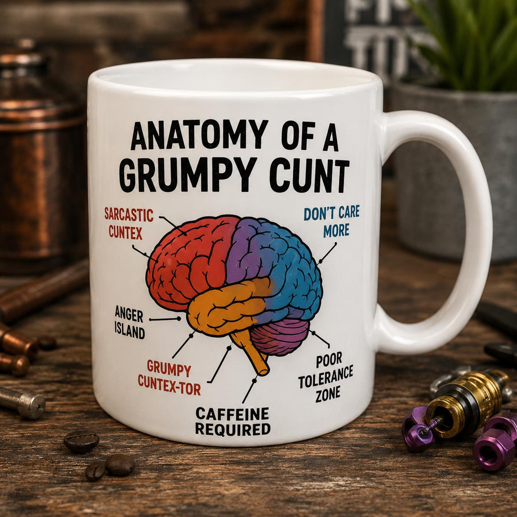 Funny Grumpy Mug – Anatomy of a Grumpy  – Rude Adult Humour Novelty Gift
