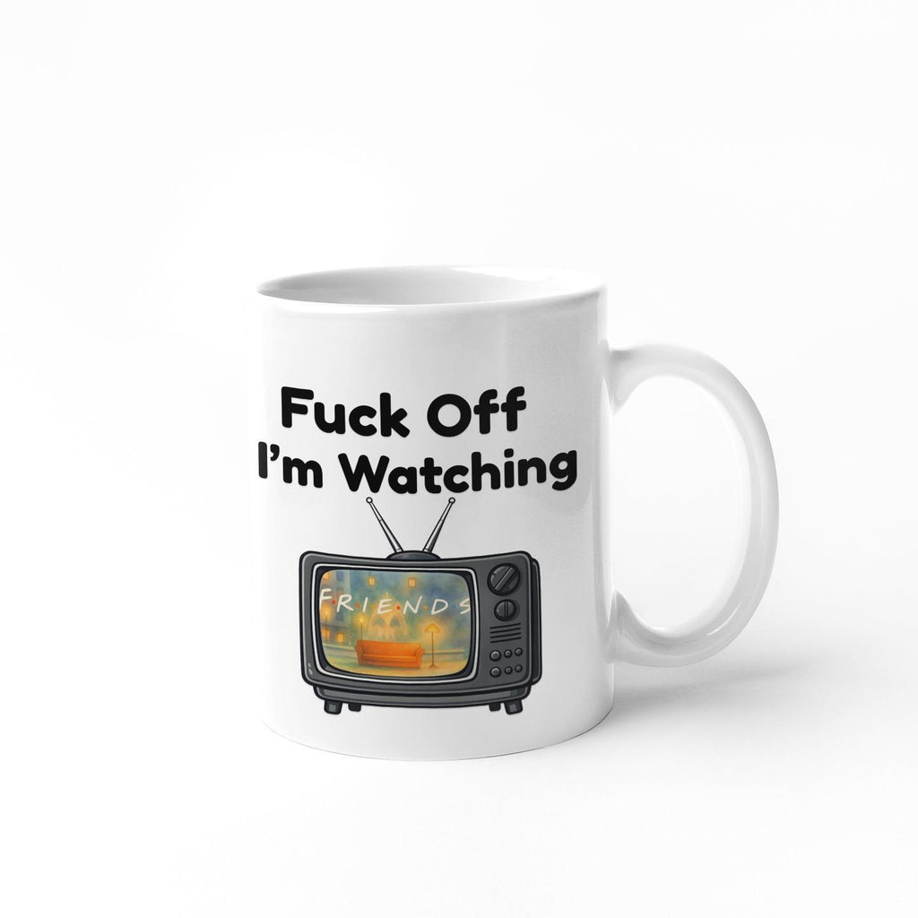 Funny Rude TV Mug – “F*** Off I’m Watching TV” Mug – Sarcastic Coffee Cup – Adult Humour Gift – Couch Potato Mug – Funny Gift