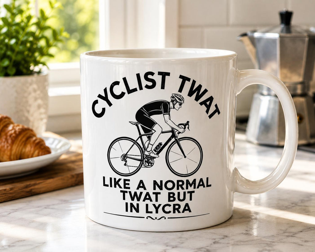 Cyclist Twat Funny Mug | Cycling Coffee Mug | Funny Cyclist Gift | Road Bike Mug | Novelty Cycling Cup | Gift for Cyclists