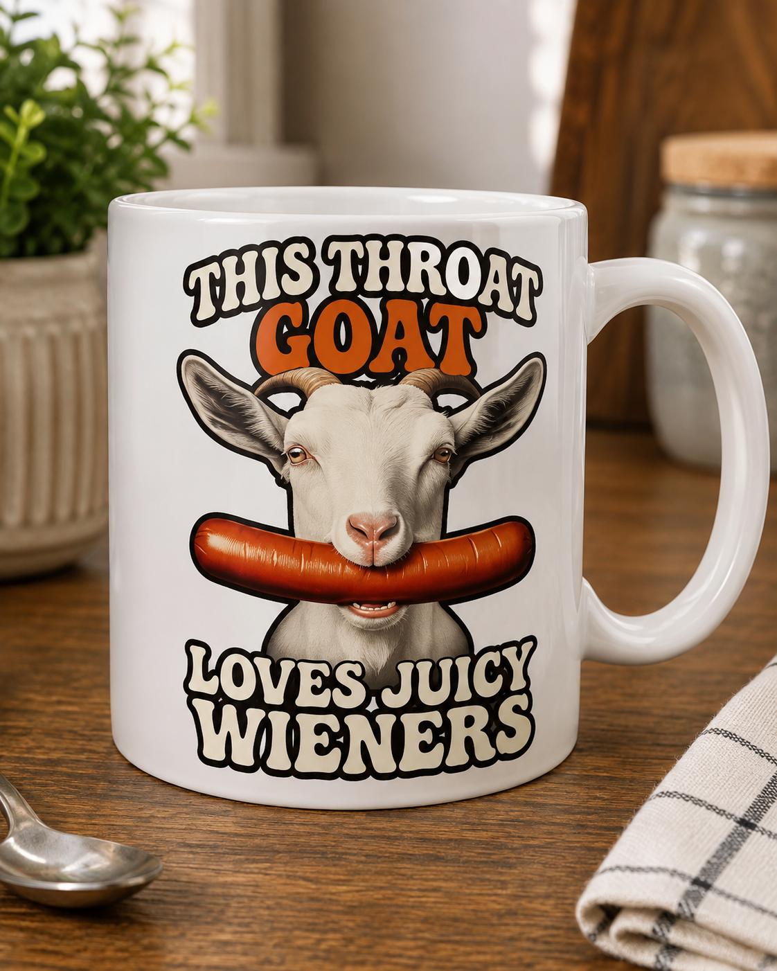 Funny Goat Mug – Throat Goat – Rude Adult Humour Novelty Joke Gift