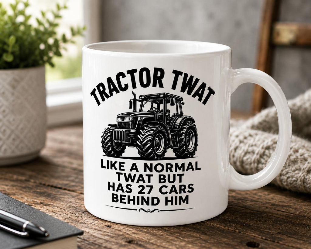 Funny Tractor Mug | Tractor Twat Coffee Mug | Farmer Gift | Farming Humour Mug | Tractor Driver Ceramic Mug | Funny Farm Gift