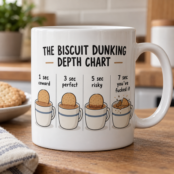 The Biscuit Dunking Depth Chart mug original