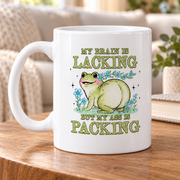 My brain is lacking frog mug — living room photo