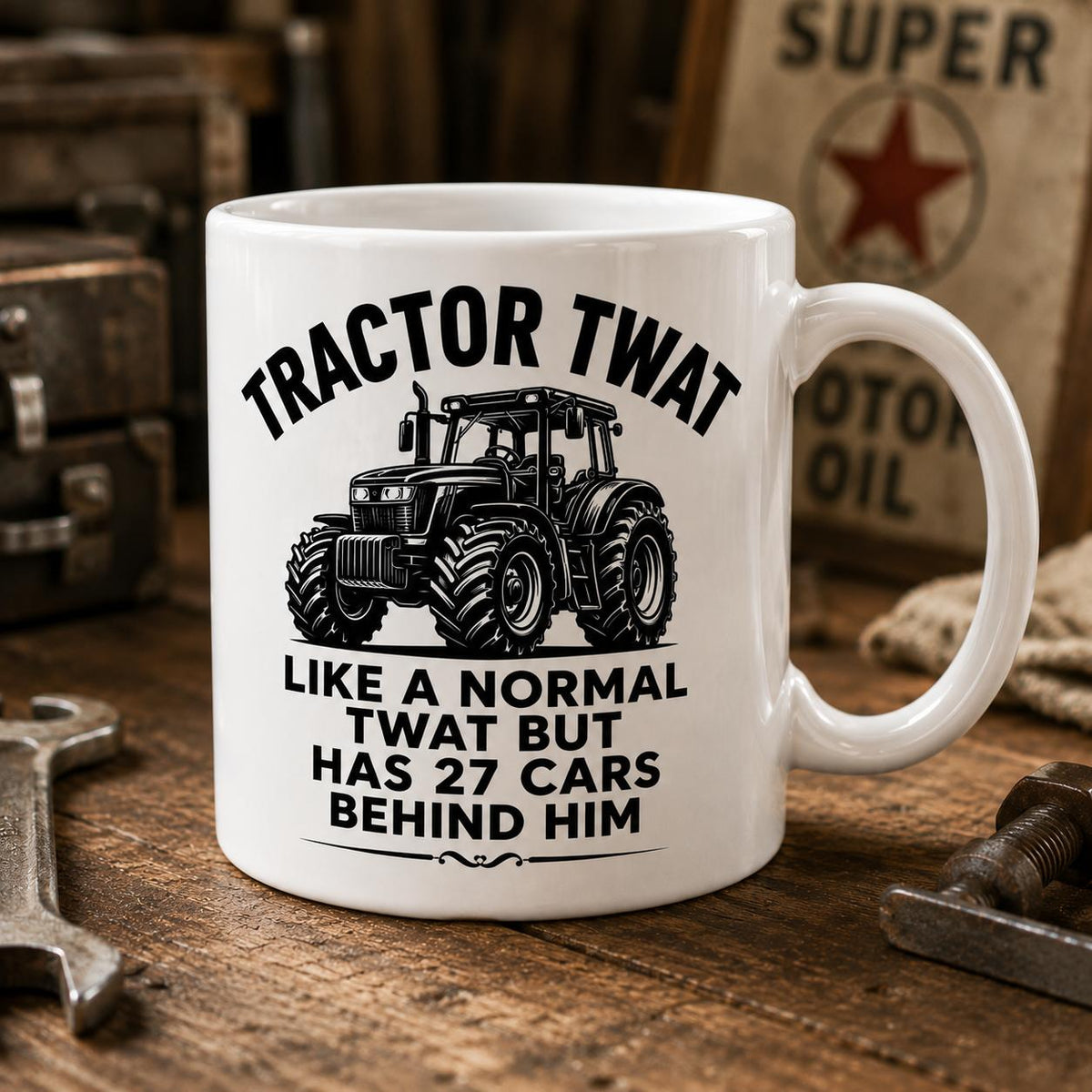 Funny Tractor Mug | Tractor Twat Coffee Mug | Farmer Gift | Farming Humour Mug | Tractor Driver Ceramic Mug | Funny Farm Gift