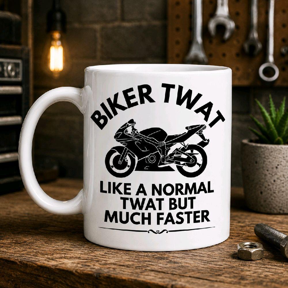 Funny Biker Mug | Biker Twat Mug | Motorcycle Coffee Mug | Motorbike Gift for Him | Funny Motorcycle Mug | Rider Gift | Biker