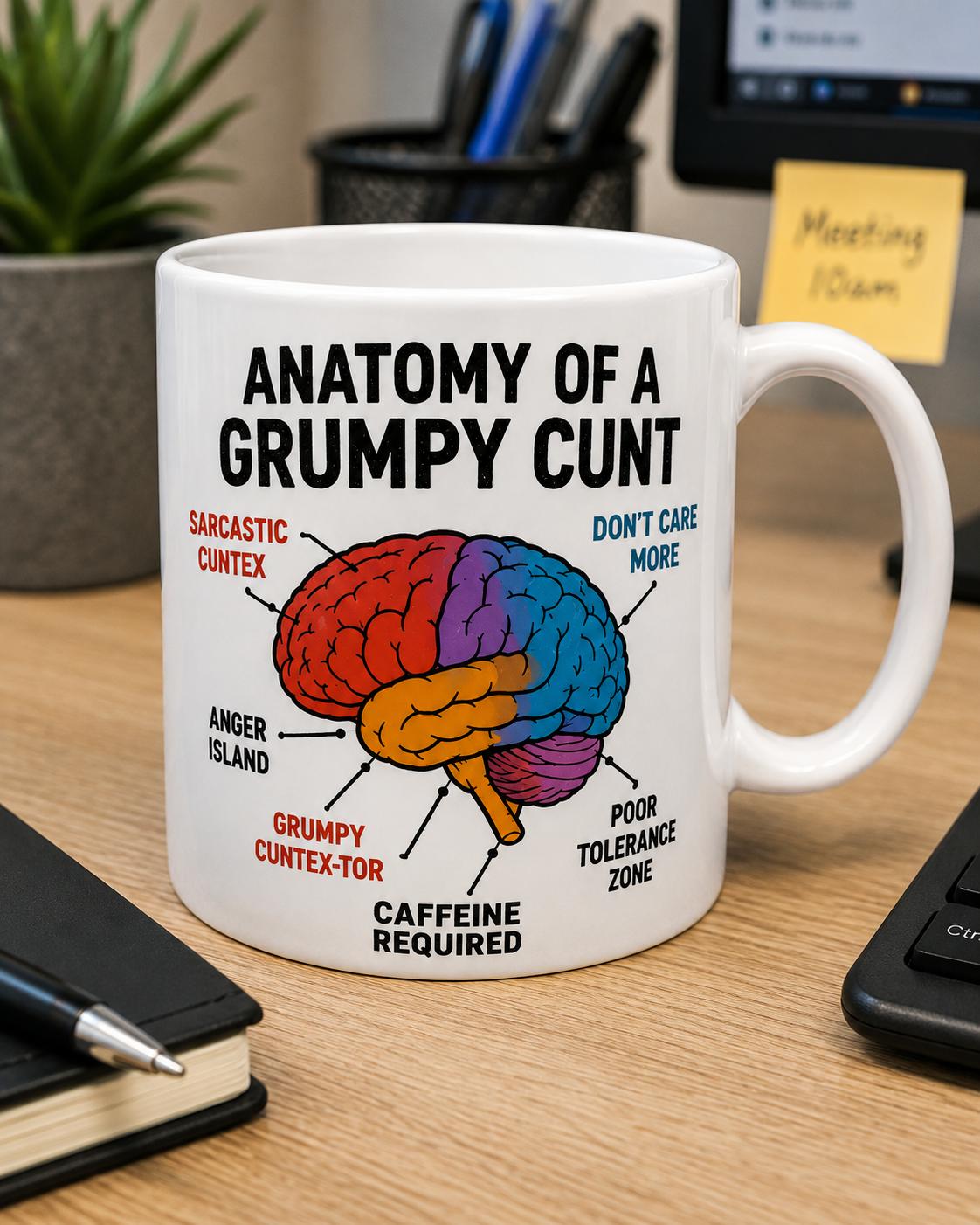 Funny Grumpy Mug – Anatomy of a Grumpy  – Rude Adult Humour Novelty Gift