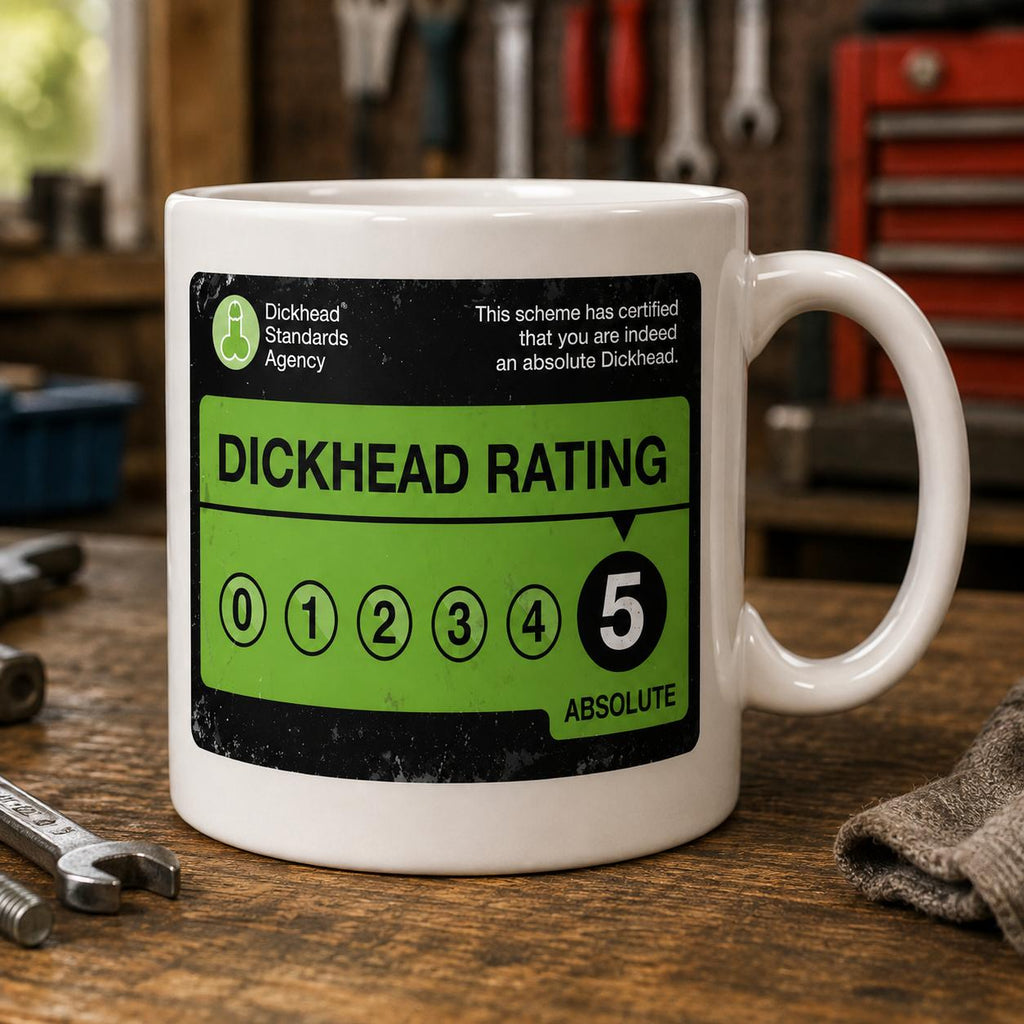 Funny 5 Star Rating Mug – Rude Adult Humour Novelty Coffee Cup – Funny Gift for Him, Dad, Husband, Boyfriend, Mate or Colleag