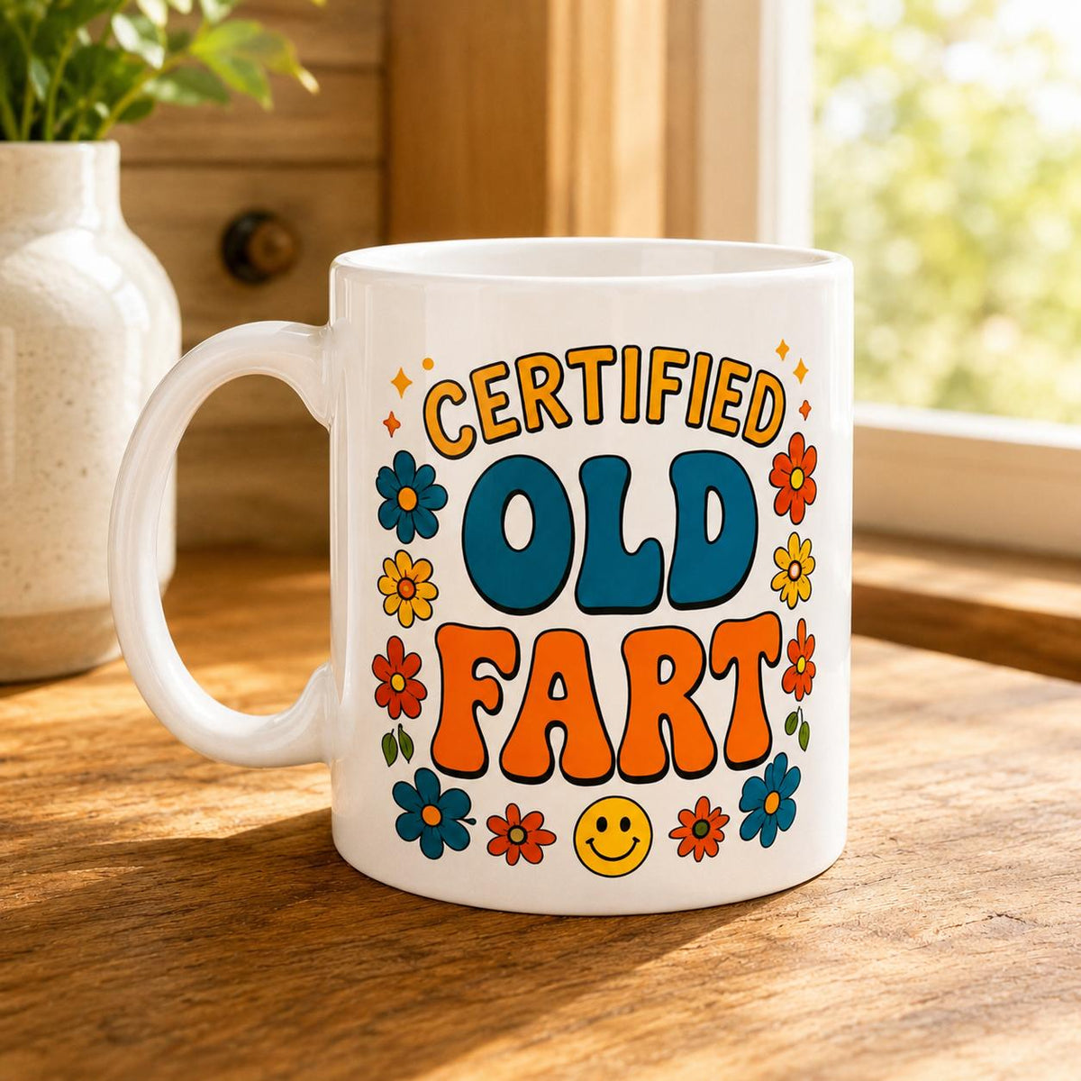 Certified Old Fart Mug Funny Gift for Men Women 11oz Ceramic Coffee Mug