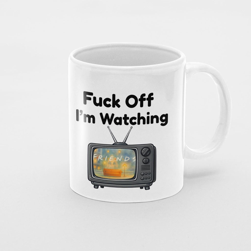 Funny Rude TV Mug – “F*** Off I’m Watching TV” Mug – Sarcastic Coffee Cup – Adult Humour Gift – Couch Potato Mug – Funny Gift