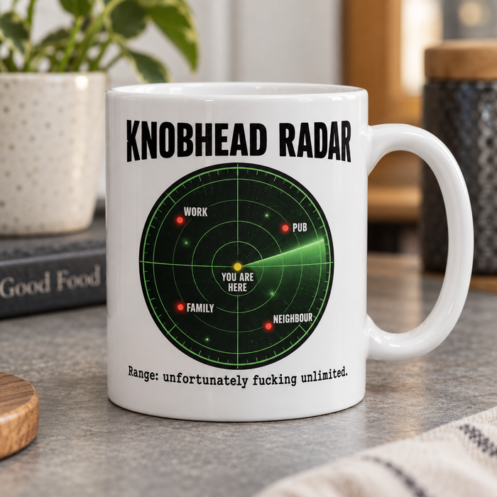 Knobhead Radar white mug original