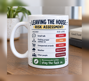Leaving the House Risk Assessment mug stock photo 3