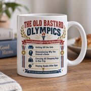 Retro ageing Olympics mug stock photo 1