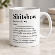 Shitshow mug close-up