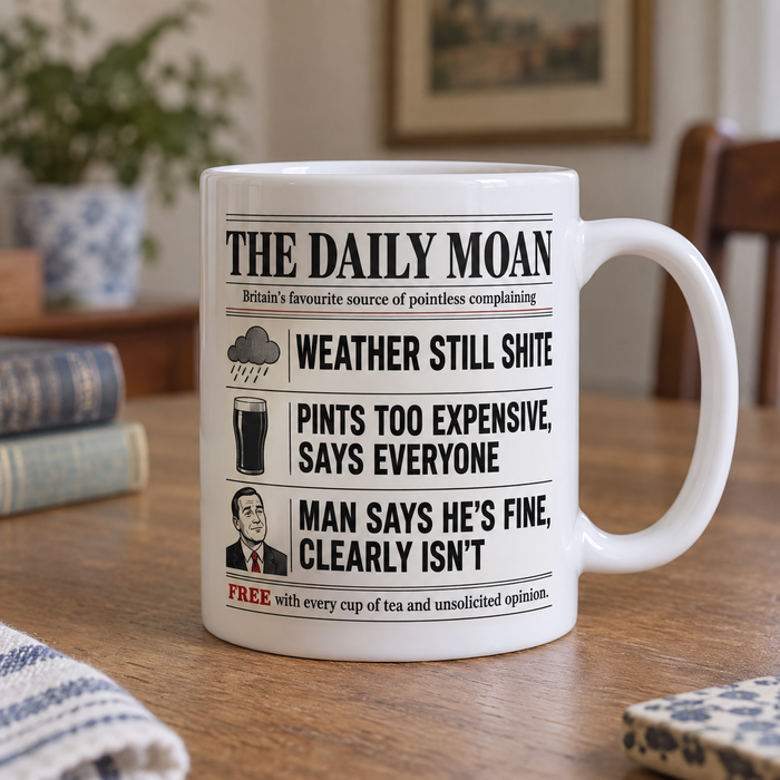 The Daily Moan funny British humour mug
