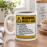 Warning Middle-Aged mug stock photo 1