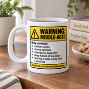 Warning Middle-Aged mug stock photo 2