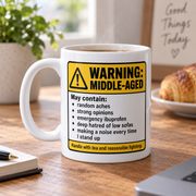 Warning Middle-Aged mug stock photo 3