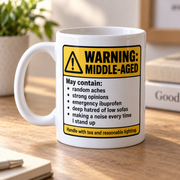 Warning Middle-Aged mug stock photo 4